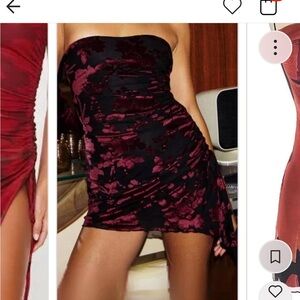 Princess polly size 4 strapless red and black dress